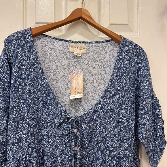 Ralph Lauren Denim & Supply Blue and White Floral Dress Flowy Women’s Large NWT - Picture 2 of 7